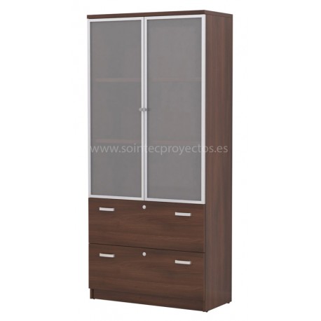 Armario de puertas de cristal y 2 archivos