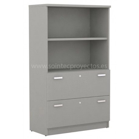 Armario de 2 archivos bajos y estante