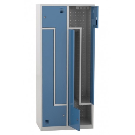Taquilla metálica de 2 módulos de puertas en L