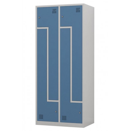 Taquilla metálica de 2 módulos de puertas en L