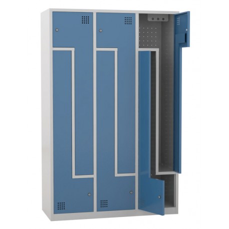 Taquilla metálica de 3 módulos de puertas en L