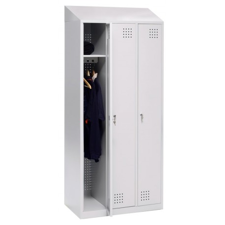 Taquilla metálica de 3 módulos con techo inclinado