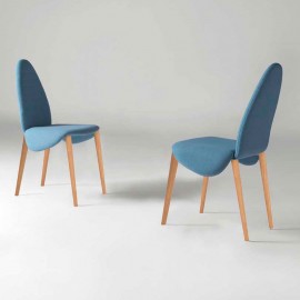 Silla de diseño en madera respaldo tapizado