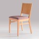 Silla de diseño en madera con asiento tapizado