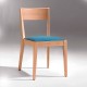 Silla de diseño en madera con asiento tapizado
