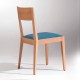 Silla de diseño en madera con asiento tapizado