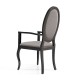 Silla isabelina de respaldo alto con brazos