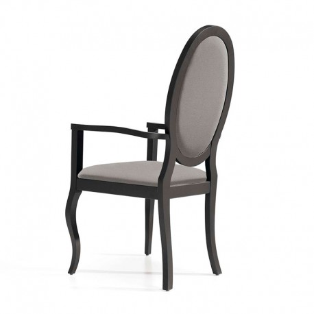 Silla isabelina de respaldo alto con brazos