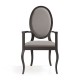 Silla isabelina de respaldo alto con brazos