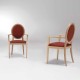 Silla isabelina moderna tapizada con brazos