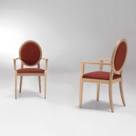 Silla isabelina moderna tapizada con brazos