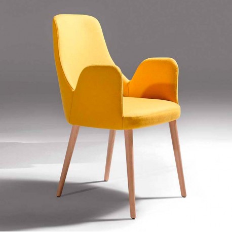 Silla de sala tapizada con brazos