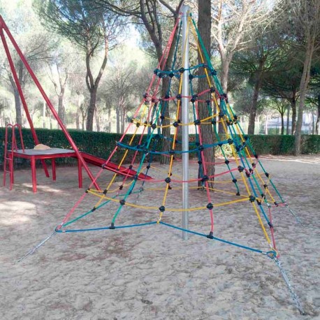 Pirámide de cuerdas con poste de 2 m