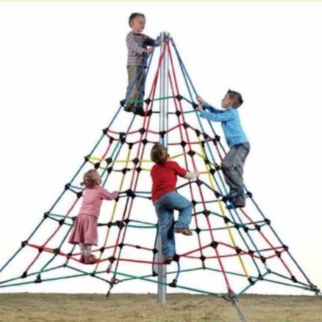 Pirámide de cuerdas con poste de 4 m