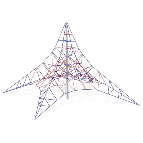 Pirámide de cuerdas con poste de 6 m