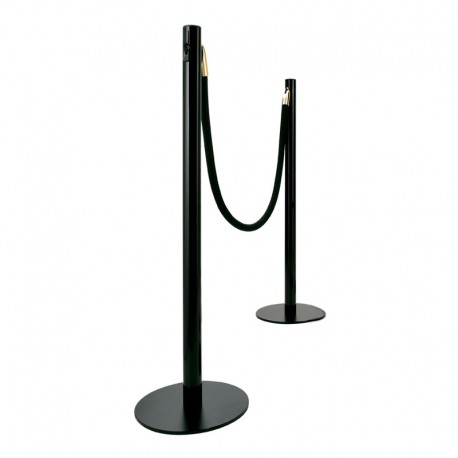 Poste de cordón de aluminio negro