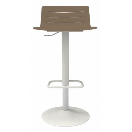 Taburete skin de pie de aluminio blanco