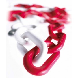 Cadena de plástico rojo-blanco 25 metros