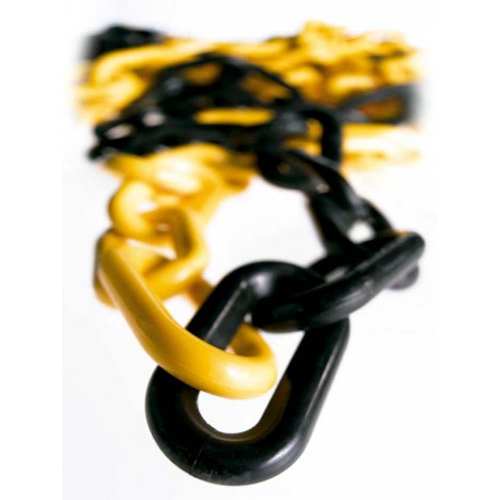 Cadena de plástico amarillo-negro 25 metros