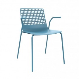 Silla apilable fibra y pp cuatro patas wire