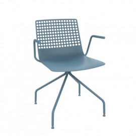 Silla apilable fibra y pp patín wire