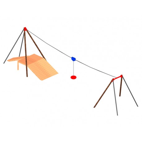 Tirolina infantil con plataforma