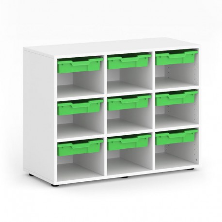 Armario escolar de 9 casilleros con gaveta