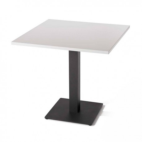 Mesa cuadrada pata central hierro