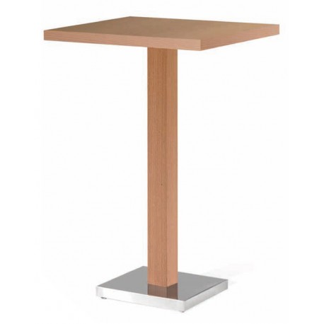 Mesa taburete de madera base y tapa cuadrada