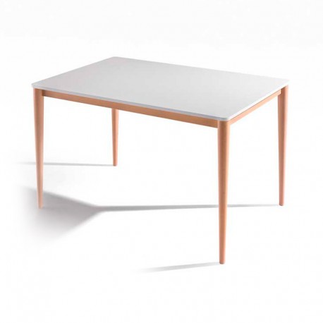 Mesa redonda de madera punta