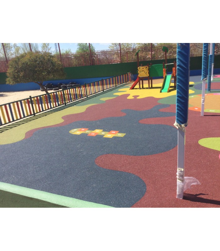 Suelo continuo de caucho para parques infantiles y colegios