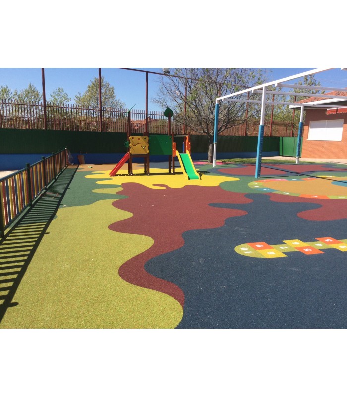 Suelo continuo de caucho para parques infantiles y colegios