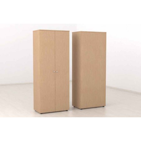 Armario de oficina en madera con puertas abatibles y 4 estantes