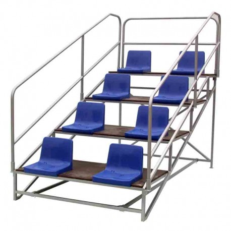 Escalera metálica de jueces de 8 asientos