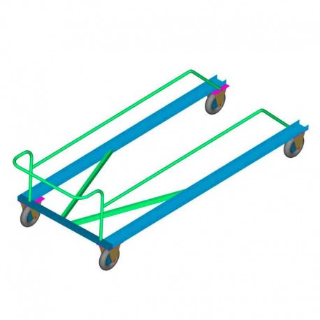 Carro porta vallas con ruedas neumáticas