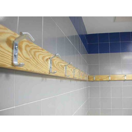 Percheros fijos de madera para vestuarios