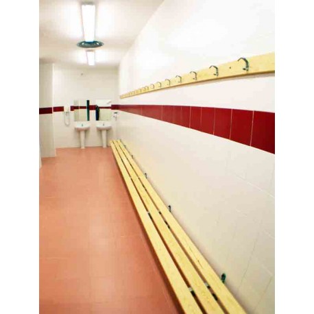 Percheros fijos de madera para vestuarios