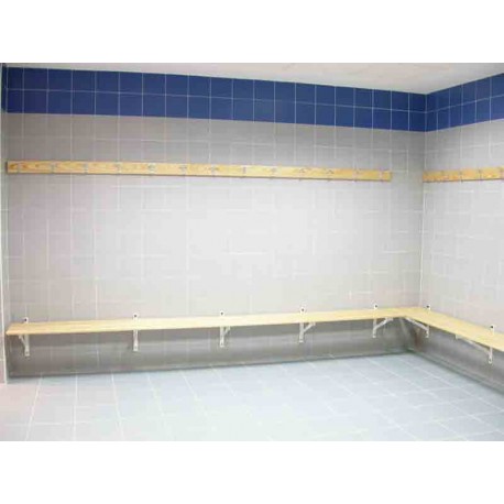 Percheros fijos de madera para vestuarios