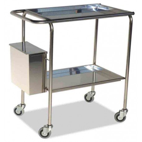 Carro curas inox. 2 bandejas