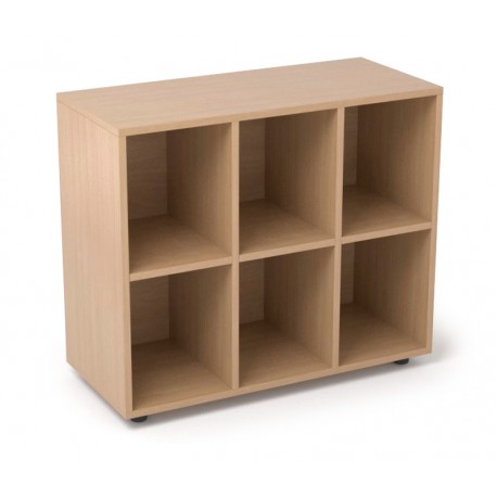 Estantería de madera con 6 casillas