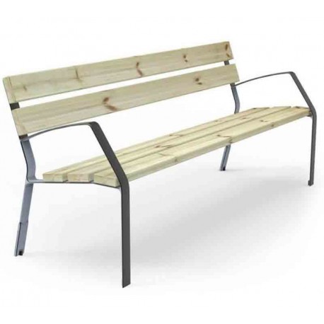 Banco en fundición y madera conífera