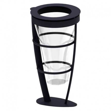 Papelera acero radial negro