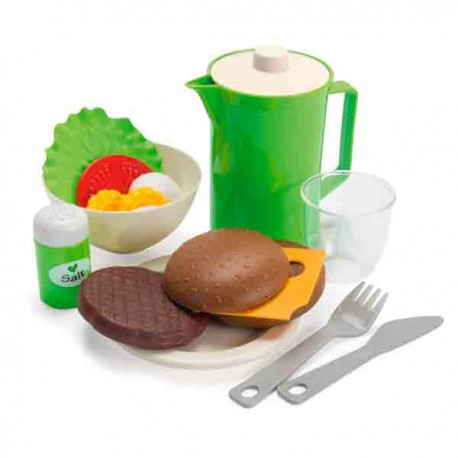 Conjunto hamburguesa con ensalada