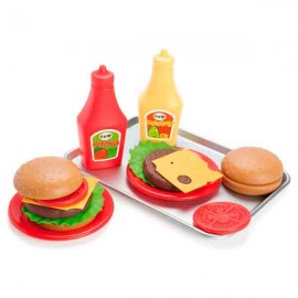 Conjunto de hamburguesa americana