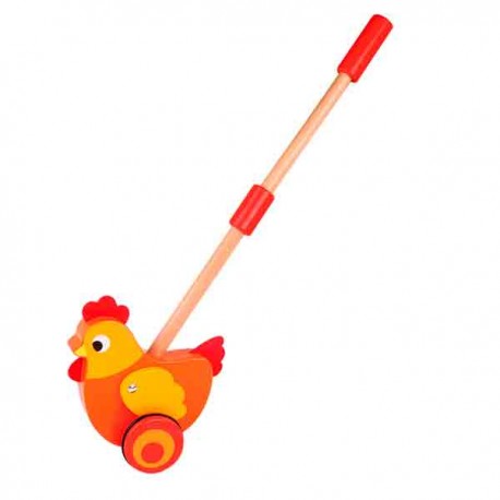 Andador pollito de madera