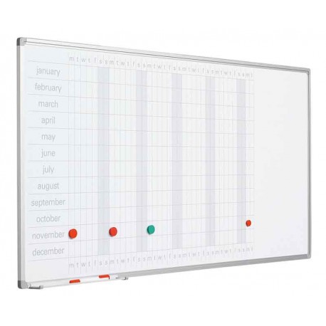 Pizarra blanca magnética planning anual