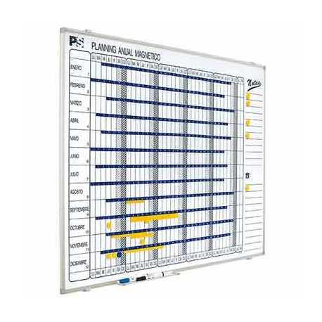 Pizarra blanca magnética planning anual