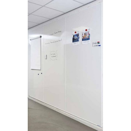 Pizarras blancas acero vitrificado pared