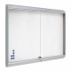 Vitrina pizarra blanca con puerta corredera