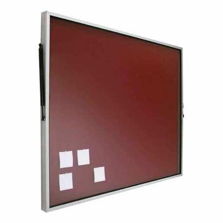 Vitrina de anuncios de corcho tapizado con puerta telescópica